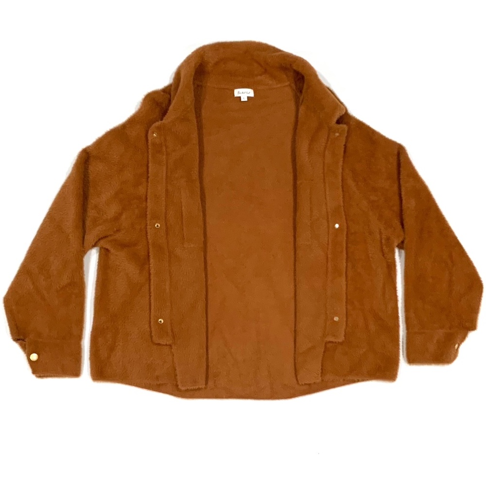 Bucketlist Frankie Soft Fuzzy Shacket In Camel - … - image 2